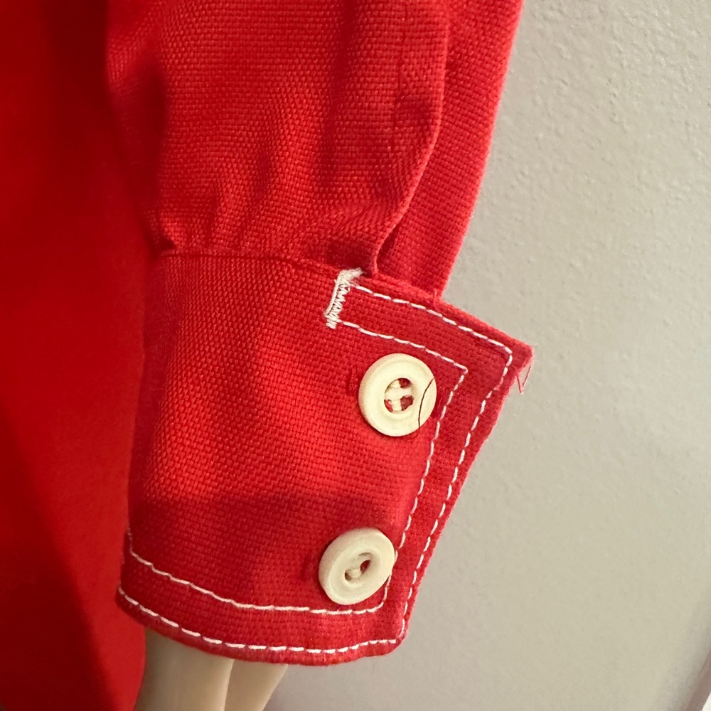 Vintage 70s Mod Canvas Dolman Sleeved windbreaker & high waisted wide leg pants. - Picture 7 of 12